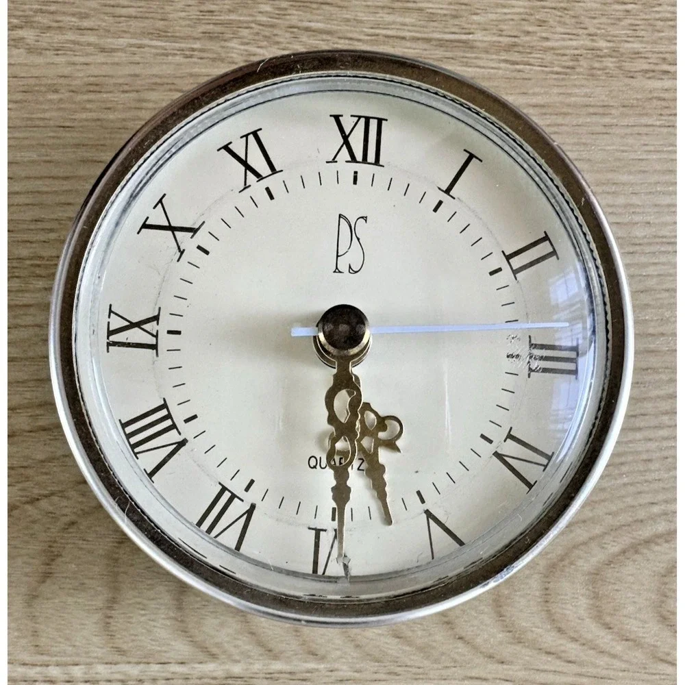 1993 PS Limited Edition Porcelain Mantel Clock Hidden Storage Floral Gold